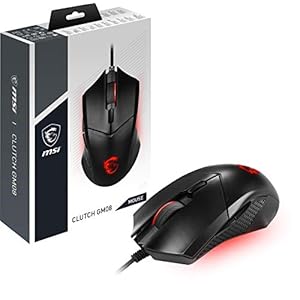 MSI Clutch GM08 Gaming Maus (kabelgebunden, PAW-3519 Sensor, 200 – 4200 DPI, 6 Tasten, schwarz, RGB Light)