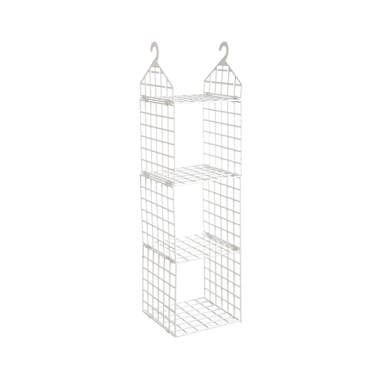 OUNONA Organizador Colgante Plegable de Armario, 3 Niveles, PP, White | Rejilla Ventilada, Gancho Integrado, Instalación sin Herramientas, Ahorro de Espacio para Ropa y Accesorios