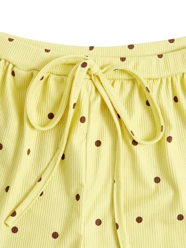 Image of MakeMeChic Women's Pajama Bottoms Floral Print Tie Front Micro Short Side Slit Summer Lounge Shorts