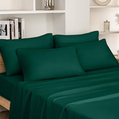 HOMEIDEAS Queen Size Bed Sheets - 6 Piece Set (Dark