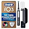 Oral-B iO 3 Matt Black Ultimate Clean Electric Toothbrush, 1 Refill Holder, 1 Charger Pouch, 1 Travel Case, Designed by Braun, Packaging May Vary
