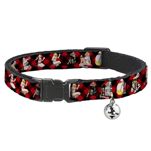 Collar de gato breakaway Buckle-Down con diseño pin-up rojo 2