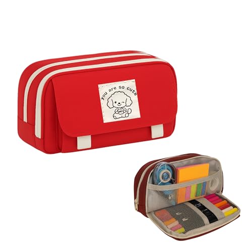 OnlyPRIMEEstuche Escolar Grande Triple con 3 Compartimentos | Estuche para Lápices de Gran Capacidad con Bolsillos y Cierre Magnético | Organizador Escolar y de Oficina