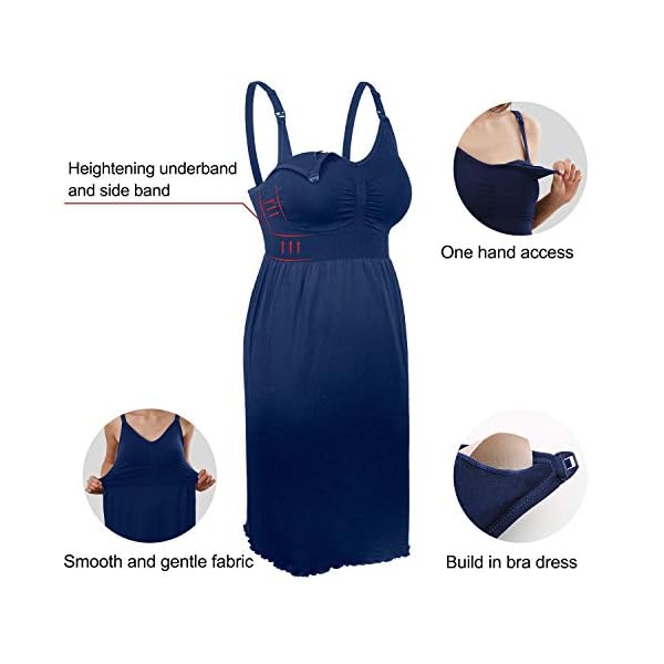 iloveSIA 3 x Damen-Umstands-Nachthemd zum Stillen – Bild 5