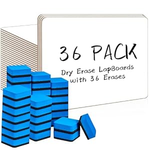 PANDRI 36 Pack Double Sided Dry Erase Boards with 36 Erasers, 12.5 x 9 Inch /…
