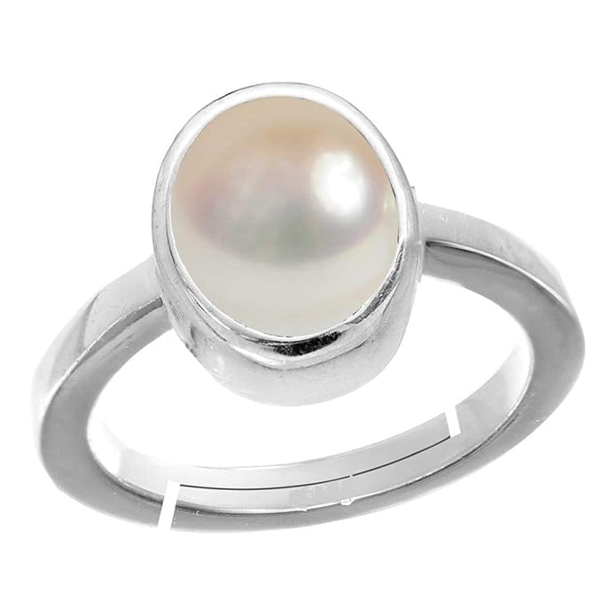 MOHIT CRAFT 10.25Ratti 9.50 Carat Natural South Sea Pearl Gemstone Original Certified Moti Adjustable Astrological Silver Ring for Men and Women-image-33