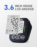 Sinocare Blutdruckmessgerät Oberarm - Klinisch Validiert, 2x99 Speicher für 2 Nutzer, Ein-Knopf-Bedienung, XL-Manschette (22-42 cm), Arrhythmia Detection – Ansicht 4