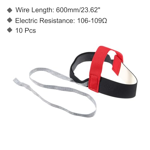 Image of MECCANIXITY 10pcs ESD Anti Static Foot Heel Straps Anti Static Wrist Strap Band Adjustable for Grounding Removing Static, Red Belt