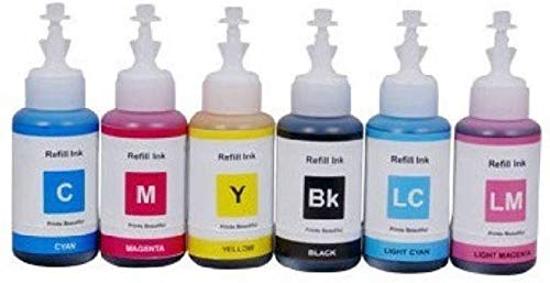 Kataria Refill Ink for L810 Ink Printer 70 ML Magenta,Yellow,Black,Cyan,Light Cyan,Light Magenta, Standard (INKSETCYMB54)
