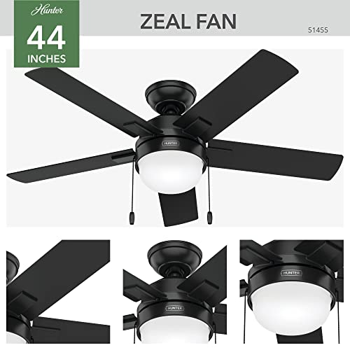 Hunter Fan Company 51455 Zeal Ceiling Fan, 44, Black #TOP2
