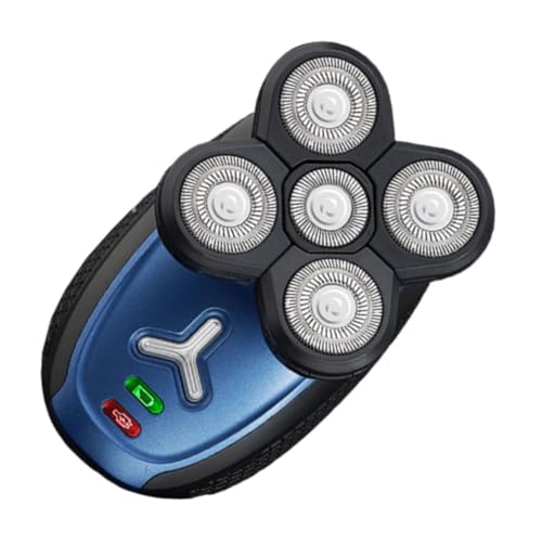 VALICLUD 1 Set Rechargeable Electric Razor Blade Shave Head Machine for Gentle Hair Cutting and Shaping for Bald Heads and Safe Washing Black Blue