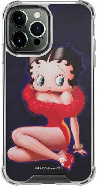 Skinit Clear Phone Case Compatible with iPhone 14 Pro Max - Officially Licensed Betty Boop Red Dress Design