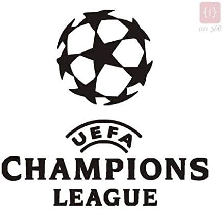 ISEE 360®UEFA Champions League Reflective Glasses car Sticker Fashion Decor Styling Vinyl Decals Black L x H 12.00 Cm x 12.07 Cm
