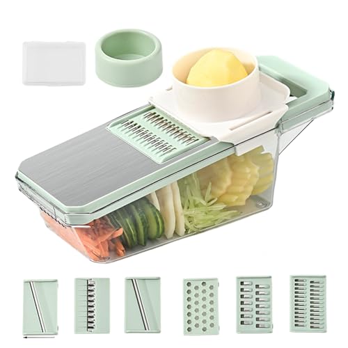 Hacker - Vehículo de queso con contenedor, recipiente para zanjas de repollo, picador reutilizable | Dicer de alimentos multifuncional para cocinar en casa de cocina, preparación de ensaladas, patatas