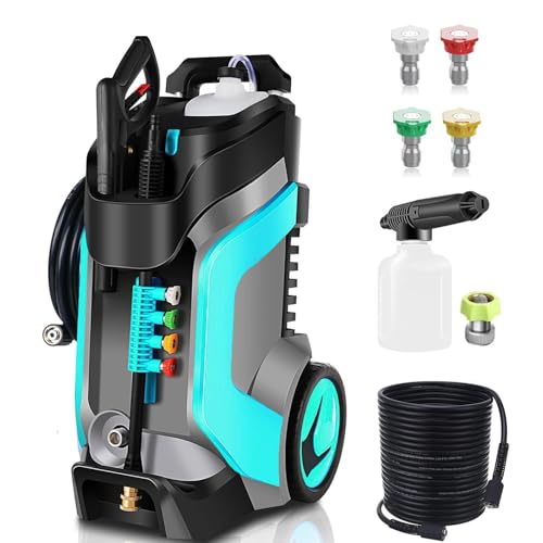 commowner 5000PSI Pressure Cleaner, 33ft Hose with M22-14MM Connector, 4 Pressure Tips, Heavy Duty Powercleaners for Home, Patio, Car, Sapphire
