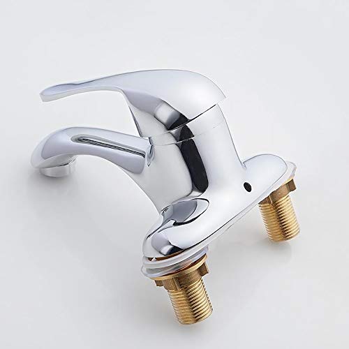 Mélangeur chaud froid cuisine laiton chrome double manette design