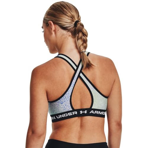 Image of Women's Armour Mid Crossback Printed Sports Bra