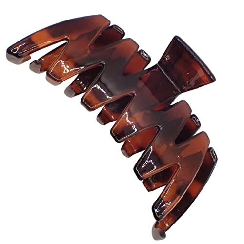 Topkids Accessories 8.5cm Black or Brown Tort Hair Claw Clip, Detail Hair Claw for Women & Girls, Thick Hair Claw Clip