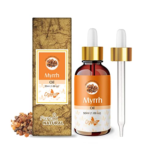 Image of Crysalis Myrrh Oil (Commiphora Myrrha) |100% Pure & Natural Undiluted Essential Oil Organic Standard| For Skin Care, Hair, Nourish & Hydrate, Aromatherapy, Massage 50ml