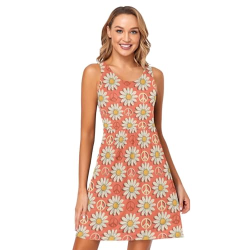 Image of ALAZA Women's Summer Dress Sun Dress Sleeveless with Pockets