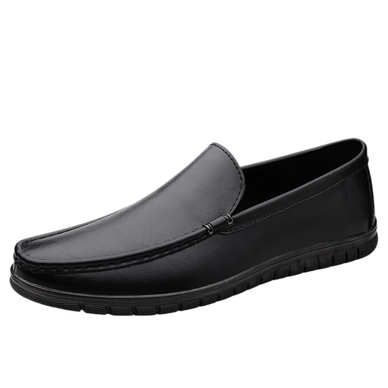 Mens Dress Oxford Formal Shoes Burnished Leather Classic Slip On Pointed Toe Non Slip Block Heel Anti-Slip Wedding