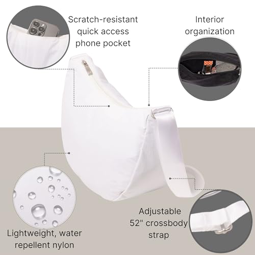 Image of Baggallini Swift Crescent Crossbody Bag for Women - Lightweight 12 inchx8 inch Travel Purse Handbag