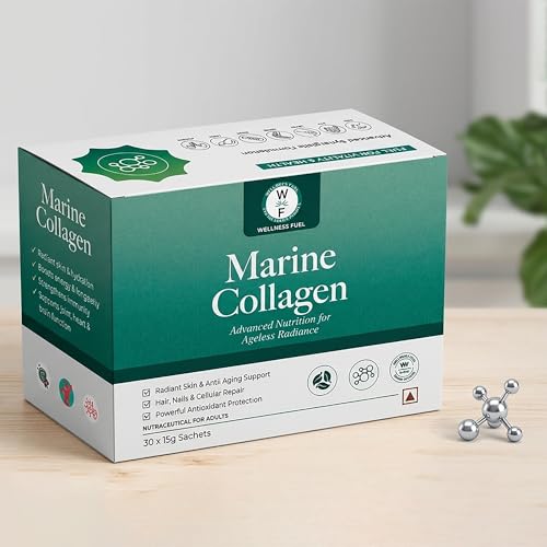 Image of Marine Collagen - Advanced Anti-Aging Sachets for Skin Radiance, Hair Health & Joints | With Glutathione, Hyaluronic Acid, CoQ10 & Biotin | Mixed Berry Extracts | 30 x 15g Servings