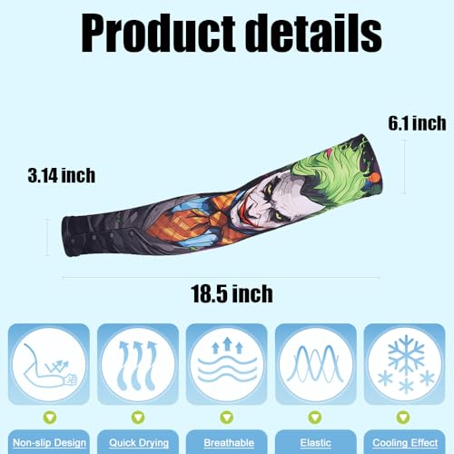 M-YOUNG UV Sun Sleeves for Men & Women Compression, Cooling Arm Sleeve with UPF 50 Protection Golf,Unique Tattoo Sleeve Gift4