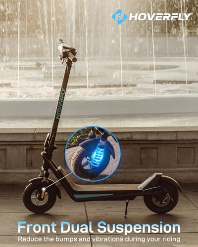 Image of Hoverfly X3 /X5 Electric Scooter for Adults, 18 /25 Mile Range, 20Mph Top Speed, 500W Motor, 10'' Solid Tire, with Double Suppression Electric Code Lock Walk Assist Mode, Foldable Commuting E Scooter