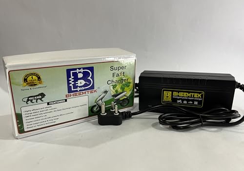 Image of BHEEMTEK 36V 4A Fast Charger for Electric Bicycle, E-Bike, and Scooter, Compatible with 36V Lithium Battery, 5.5 x 2.5mm DC Jack Connector, Power Adapter for Battery Charging