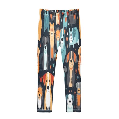 Bolaz Toddler Girls Leggings Printed Yoga Pants Leggings Blue Yellow Dog for Kids