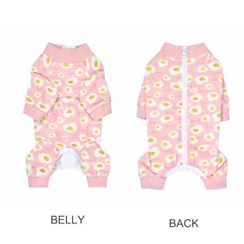 Image of Dog Recovery Suit Female Male Small Medium Dogs,Dog Surgical Recovery Suite Bodysuit After Surgery Puppy Cat Long Sleeve Onesies Bodysuit After Surgery Wound Protective (Pink Eggs, L)