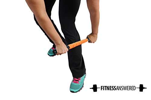 The Muscle Stick Roller | Massage Roller for Runners & Athletes | Muscle Roller Stick"Life-Proof" Strong Full Stainless Steel Core, ABS Plastic, Premium Star Textured Handles - Elite Hard Orange