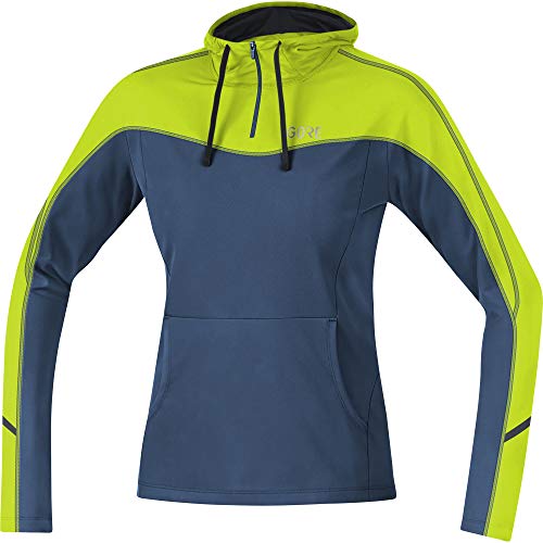 Gore Bike Wear Women's R3 Wmn Hoodie, deep Water Blue/Citrus Green, Small