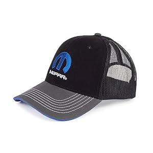 Mopar Logo Custom Trucker Hat – Structured 6 Panel – Black/Charcoal
