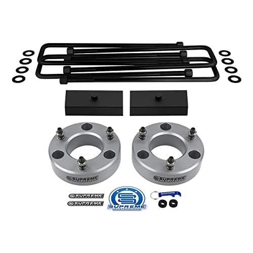 Supreme Suspensions - 3" Front + 1" Rear Full Suspension Lift Kit for 2019 - 2023 Chevrolet Silverado & GMC Sierra 1500 2WD 4WD (SILVER) - Microfiber Towel Included