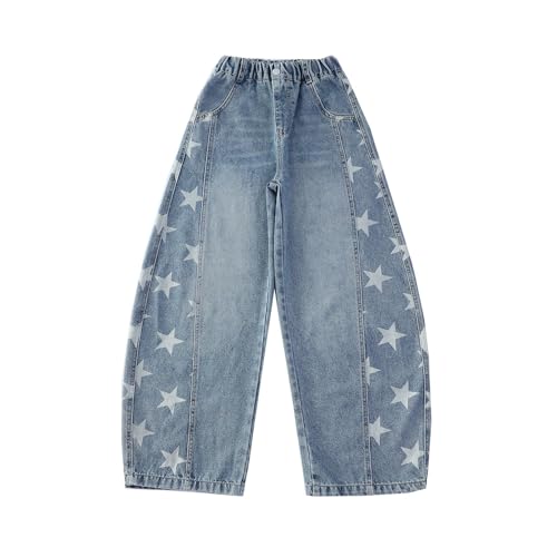 Jean Ample Fille 5-16 Ans - Pantalon Décontracté Élastique Automne