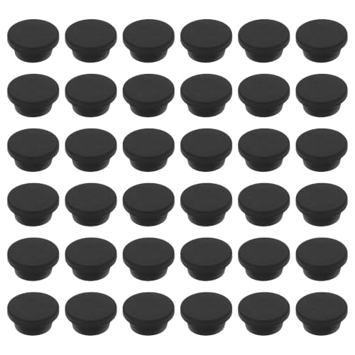 Image of MECCANIXITY 36pcs T-Shaped Silicone Plugs 24.5mm 31 /32 Inch Dia, Black | Snap in Plug Hole Seal Cover Round Rubber Stopper for 23.5-24.5mm Holes Kitchen Rubber Bulkheads Waterproof Sealing