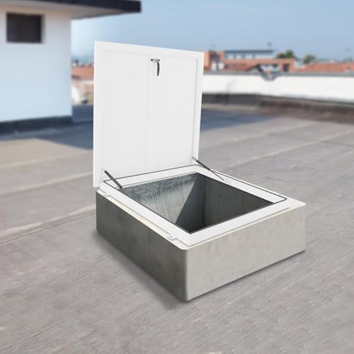 31" x 31" Steel Roof Hatch - Weatherproof Access Door with Interior Safety Lock for Home & Commercial Use - Secure, Durable & Easy to Install (Black)
