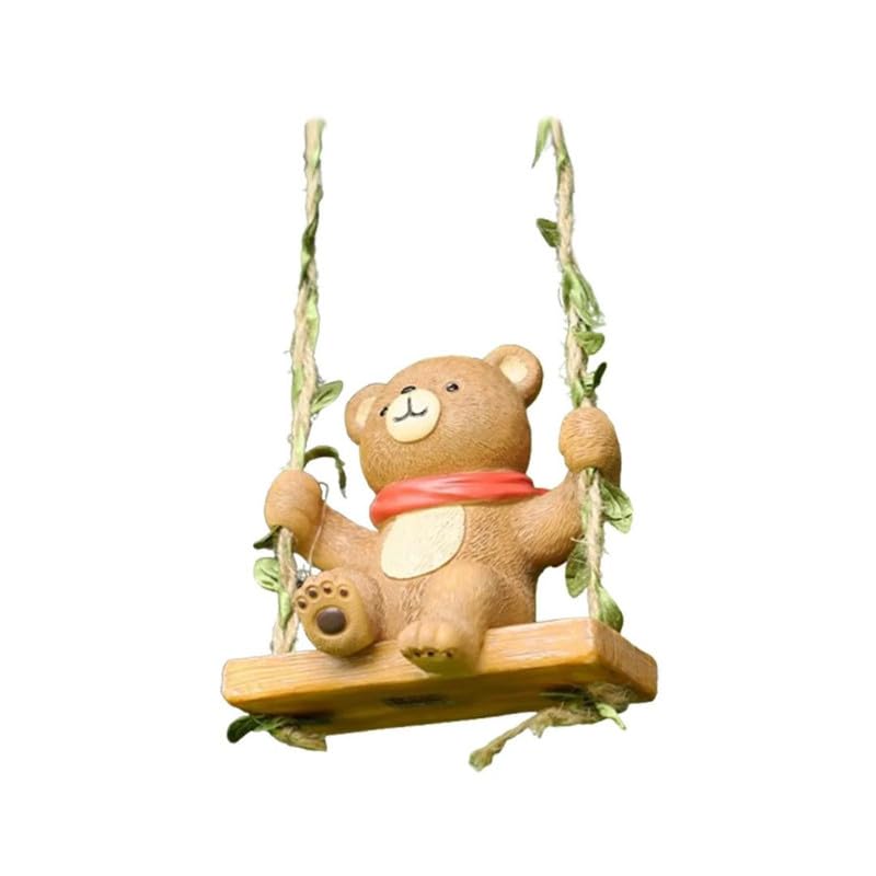 Image of The Decorshed Cute Teddy Bear Swing Hanging Dcor - Pack of 1 | Adorable Teddy Showpiece for Car Rear View Mirror, Home Wall, Kids Room & Office Decoration | Gifting Item