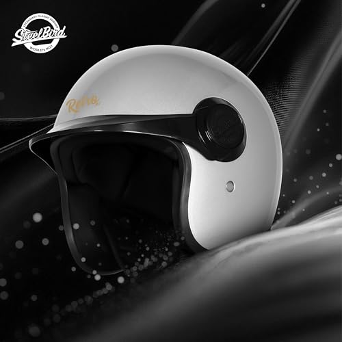 Image of Steelbird SBH 65 Retro 3.0 DOT and ISI Certified Open Face Helmet for Men and Women