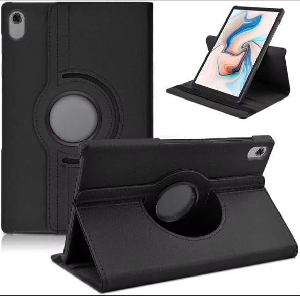HYPERCASE Flip Case Cover for Lenovo Tab M10 FHD Plus 1st and 2nd Generation 10.3 inch/Lenovo Tab K10 FHD X6C6X 10.3 inch Leather Stand Smart Case Cover 360° MultiAngle Rotatable Case Cover, Black