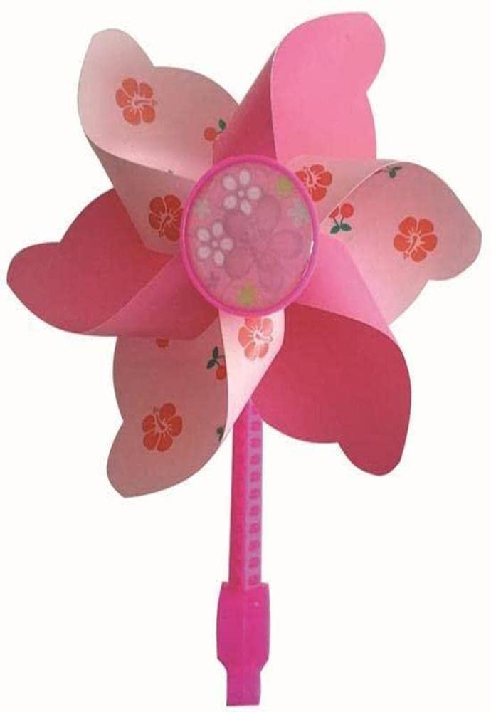 Pyle HURTLE Handlebar Pinwill - Spinning Flower Patterned Decoration for Kids Bike, Spins Automatically, Create Attraction, Fits Most Bicycle, Tricycle, Scooter Handlebars (Pink)