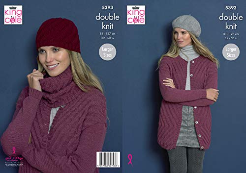 King Cole 5393 Strickmuster für Damen, Strickjacke, Schlauchschal aus luxuriöser Merinowolle, DK