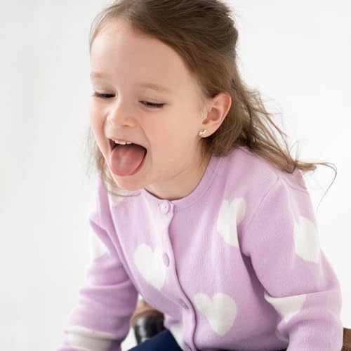 925 Sterling Silver Bezel Set Clear Cubic Zirconia Stone Climber Safety Screw Back Earrings For Little Girls and Preteens - Glimmering CZ Bezel Earrings For A Young Girl2