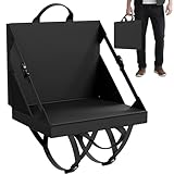 Stadium Seats with Back Support - Folding bleacher Chair for Beach and Camping - Portable Bleachers Cushions for Adults and Kids - Foldable Outdoor Lawn Bench for Camp (Black)