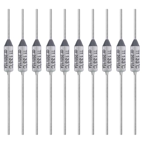 ALLECIN 10 Piezas Fusible Térmico 133 Grados 10A 250V AEC133E 133℃ Fusibles Térmicos de Corte