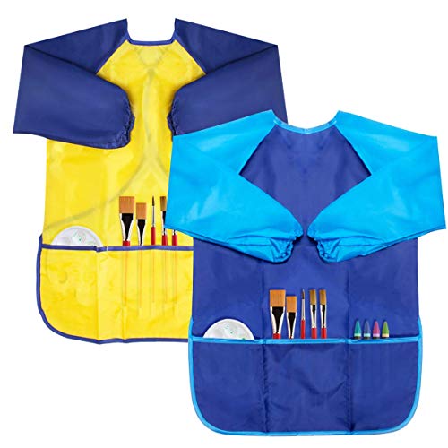 BAHABY Kids Apron 2 Pack Toddler Art Smock Toddler Smock for Kids Smock