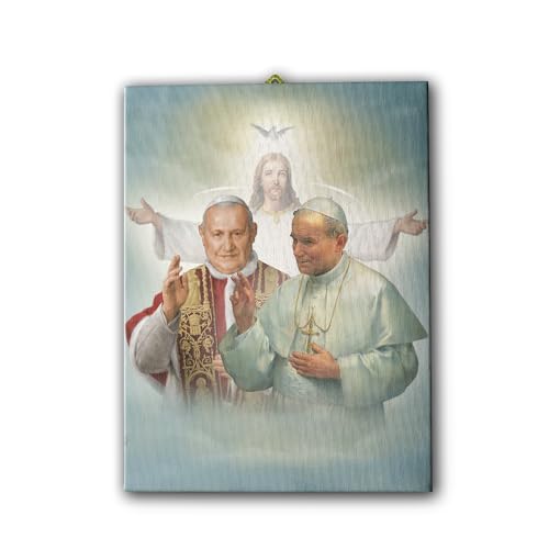 Toile picturale Papi Giovanni XXIII Jean-Paul II cadeau baptême communion