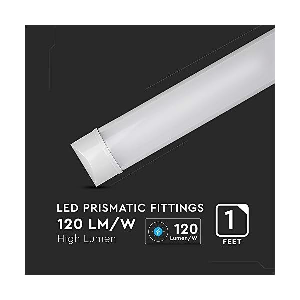 V-TAC 10W 1ft LED-Lichtleisten Integrierte Röhrenlampe 3000K Warmweiß 300x74x24mm Wand- und Deckenbeleuchtung 30000h… – Bild 3